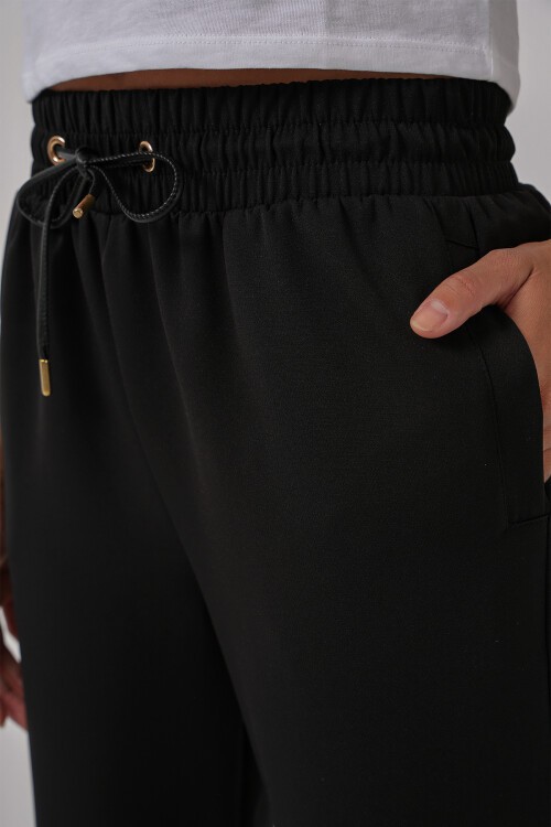 Merterium 6674 Paçası Lastikli Eşofman Altı - Siyah