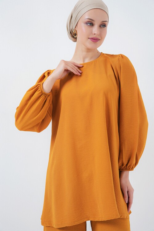 Merterium Ayrobin Tunik Pantolon Alt Üst Takım 6712 - Hardal
