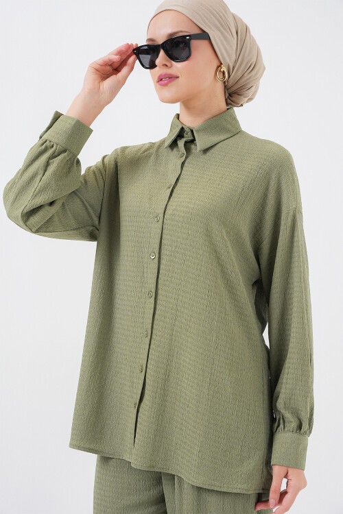 Merterium Kadın Örme Tesettür Alt Üst Takım 6711 - Çağla