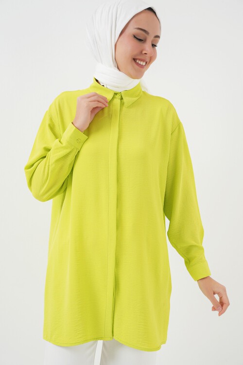 Merterium Kadın Uzun Gömlek Tunik 5945 - E.Yeşil