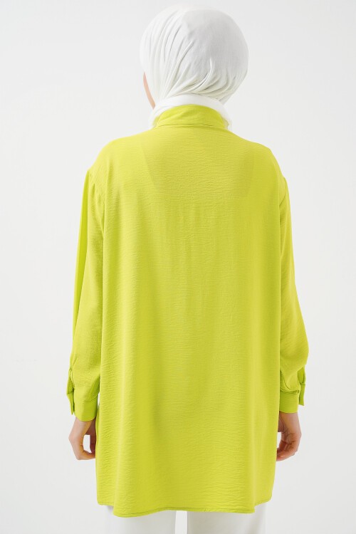 Merterium Kadın Uzun Gömlek Tunik 5945 - E.Yeşil