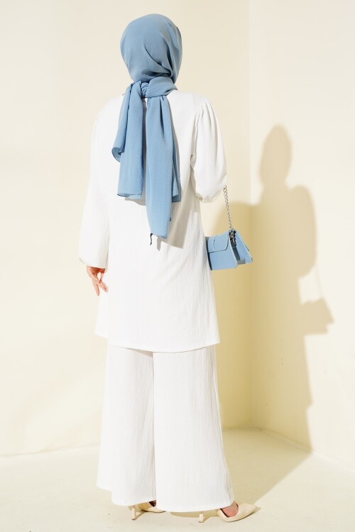 Kadın Ekru Tunik Pantolon Alt Üst Takım 6663