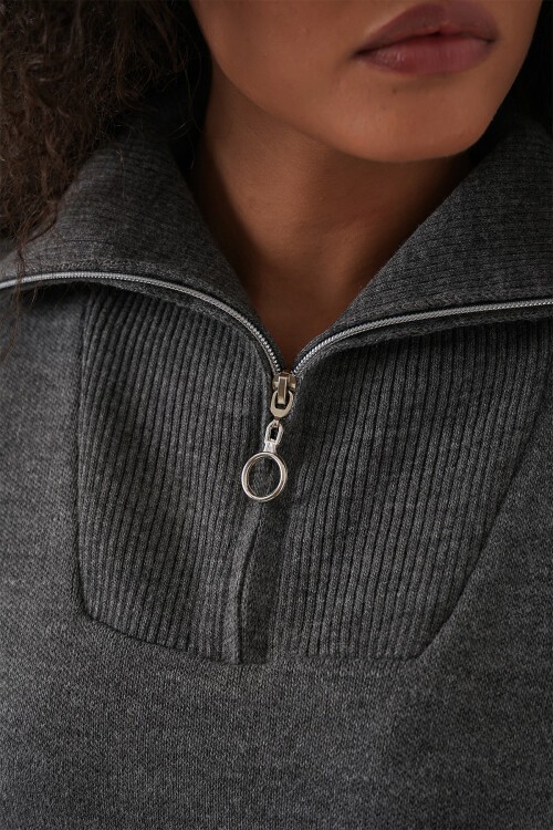 Kadın Kazak Etek İkili Takım 15938 - Antrasit