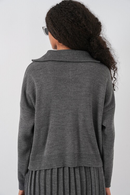 Kadın Kazak Etek İkili Takım 15938 - Antrasit