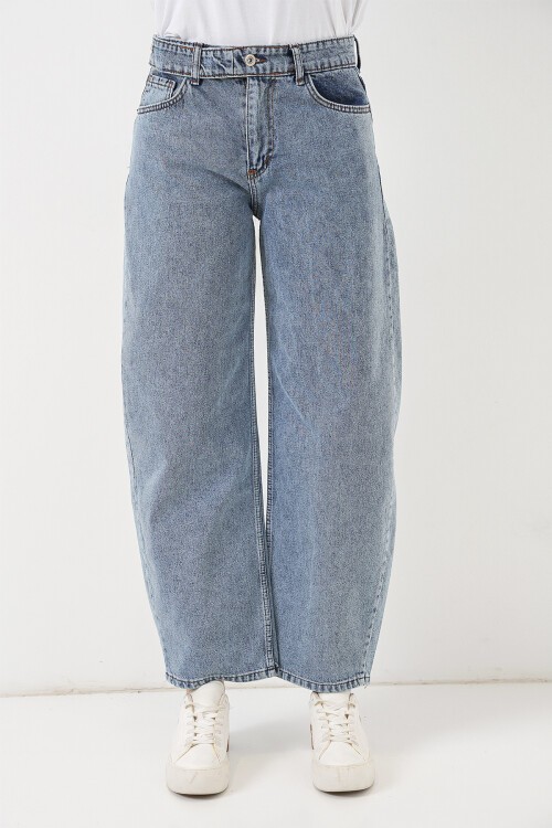 Kadın Yüksek Bel Kot Pantolon 30081 - Mavi