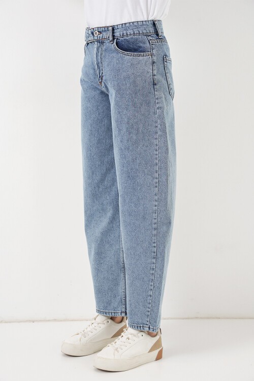 Kadın Yüksek Bel Kot Pantolon 30081 - Mavi