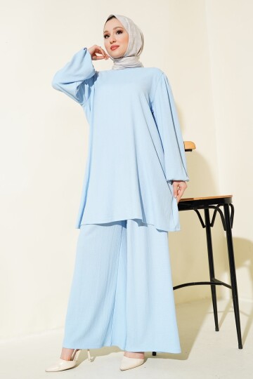 Kadın Mavi Tunik Pantolon Alt Üst Takım 6663