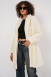 Merterium 9148 Oversize Peluş Kaban - Ekru