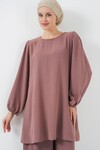 Merterium Ayrobin Tunik Pantolon Alt Üst Takım 6712 - Gül Kurusu