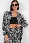 6699 Leopar Desenli Alt Üst Takım - Antrasit