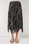 Kadın Asimetrik Tül Şifon Etek 8061 - Siyah