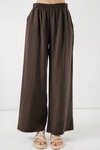 Kadın Beli Lastikli Bol Paça Pantolon 30087 - A.Kahve