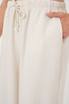Kadın Geniş Paça Keten Pantolon 6735 - Ekru