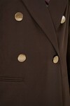 Kadın Kruvaze Yaka Blazer Ceket 0722 - Kahverengi