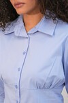 20231 Slim Fit Poplin Gömlek - Mavi