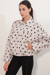 Kadın A.Ekru Oversize Süet Ceket 1055 - A.Ekru