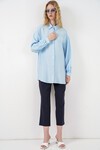 Kadın Dokulu Oversize Tunik 5989 - Mavi