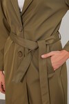 Kadın Kemerli Kısa Trençkot 5990 - Haki