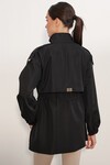 Merterium 10322 Kadın Beli Büzgülü Trençkot - Siyah