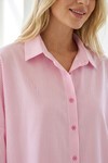 Merterium 3900 Oversize Kareli Gömlek - Y.Pembe