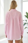 Merterium 3900 Oversize Kareli Gömlek - Y.Pembe