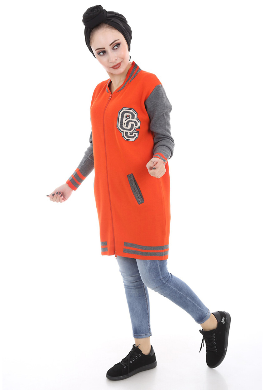15466 SİMLİ KOLEJ TRİKO TESETTÜR HIRKA