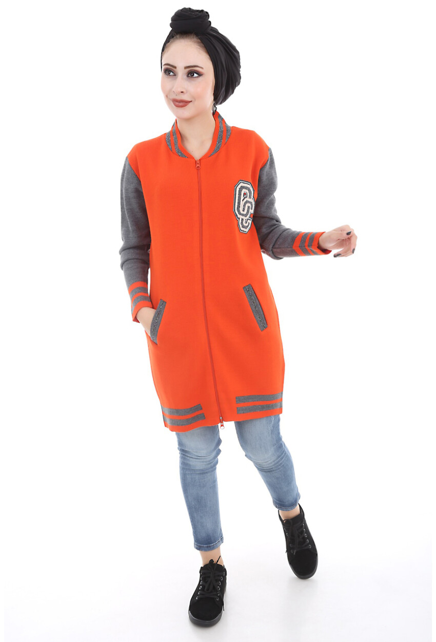 15466 SİMLİ KOLEJ TRİKO TESETTÜR HIRKA