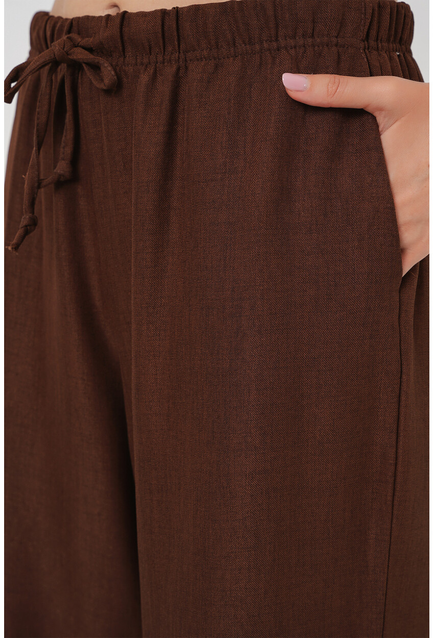 Kadın Geniş Paça Keten Pantolon 6735