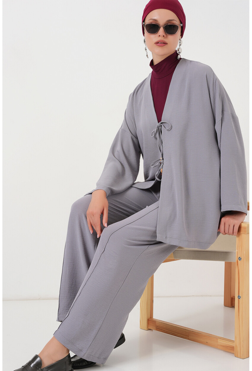 Kadın Ayrobin Kimono Pantolon İkili Takım 6739