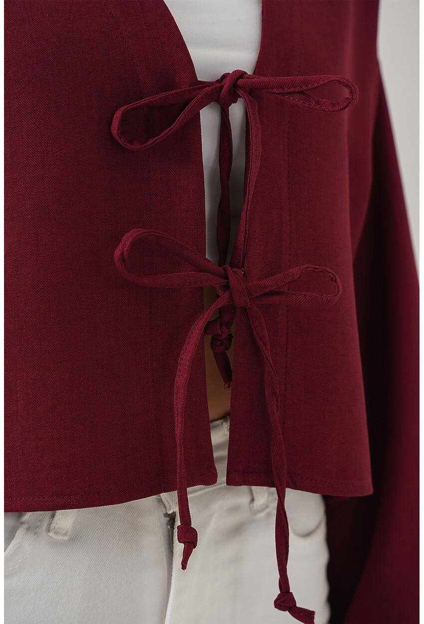 Önü Bağlamalı Keten Kimono 960