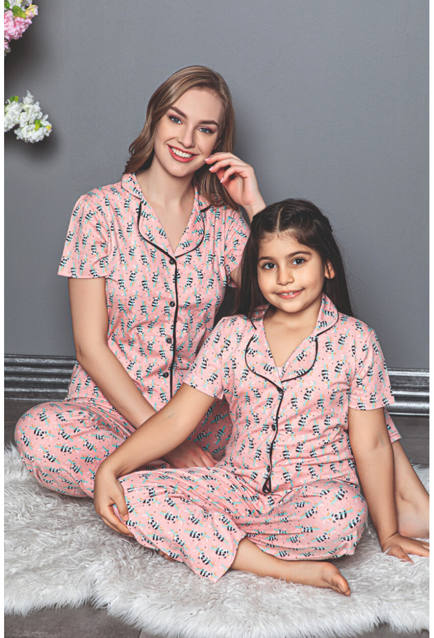 10310 Anne Kız Pijama Takımı - Pudra
