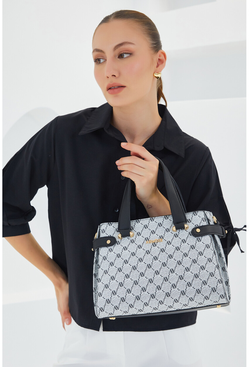 010157 Patterned Strappy Shoulder Bag