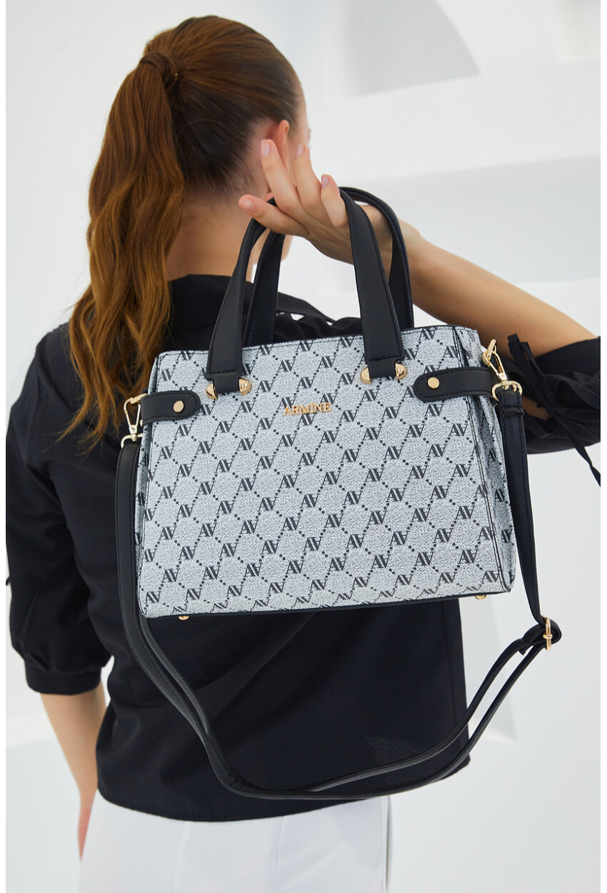 010157 Patterned Strappy Shoulder Bag