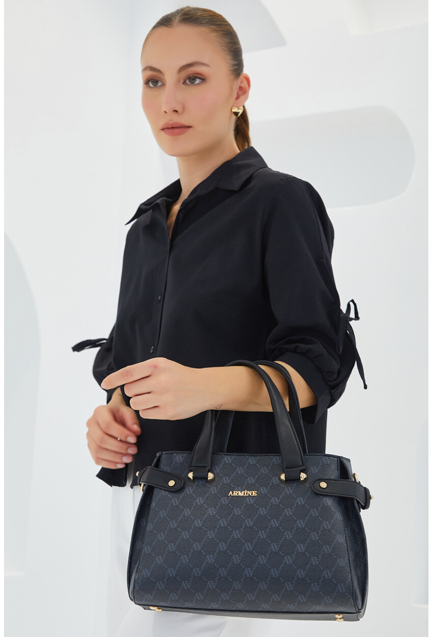 010157 Patterned Strappy Shoulder Bag