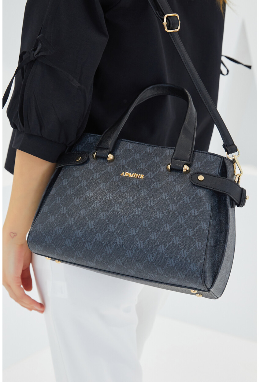 010157 Patterned Strappy Shoulder Bag