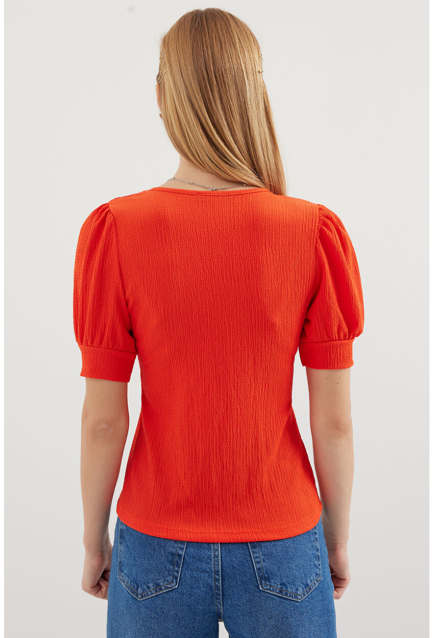 0409 Square Neck Knit Blouse