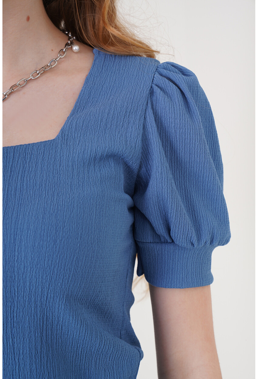 0409 Square Neck Knit Blouse