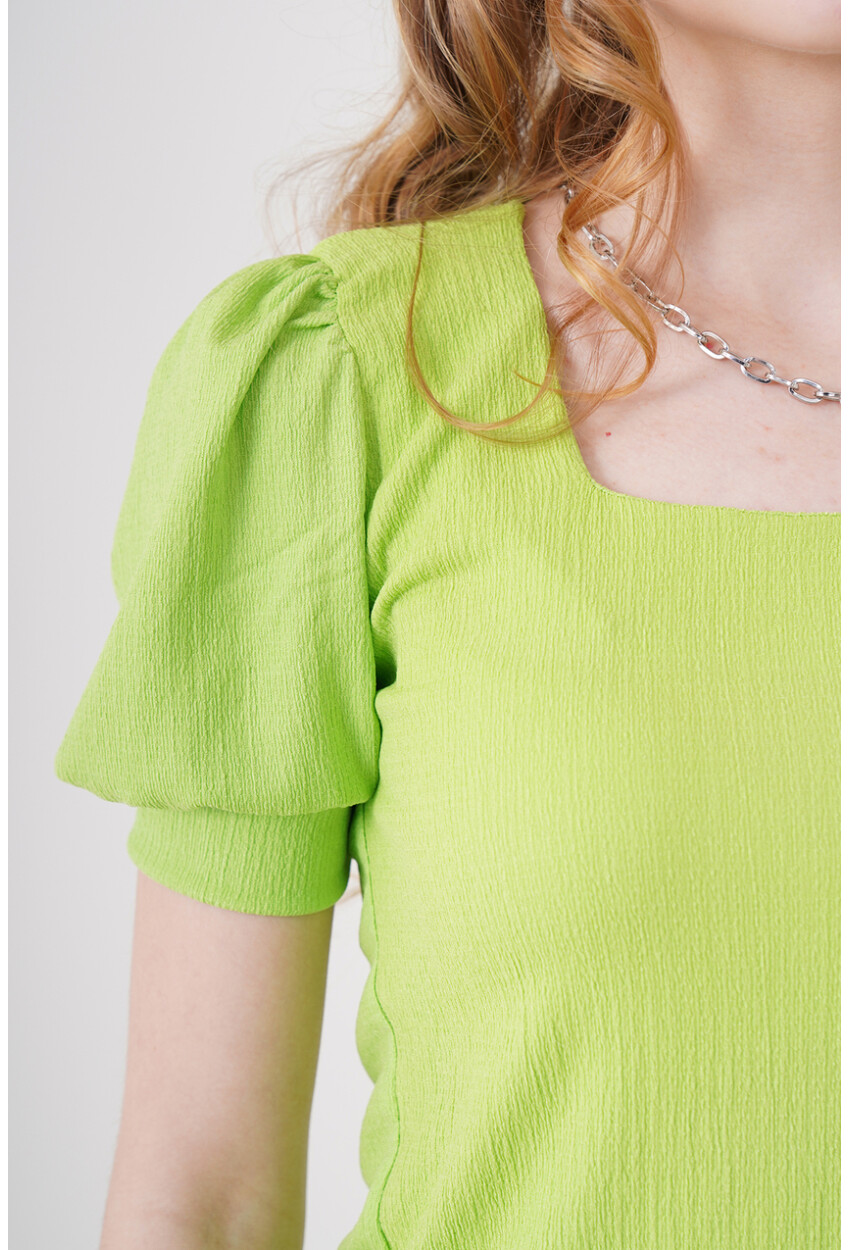 0409 Square Neck Knit Blouse