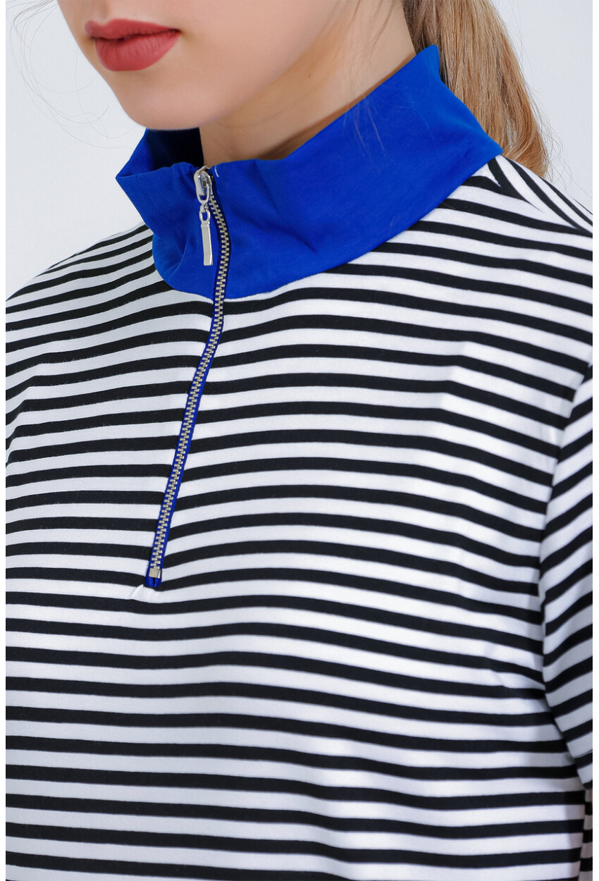 0497 Polo Collar Striped T-Shirt