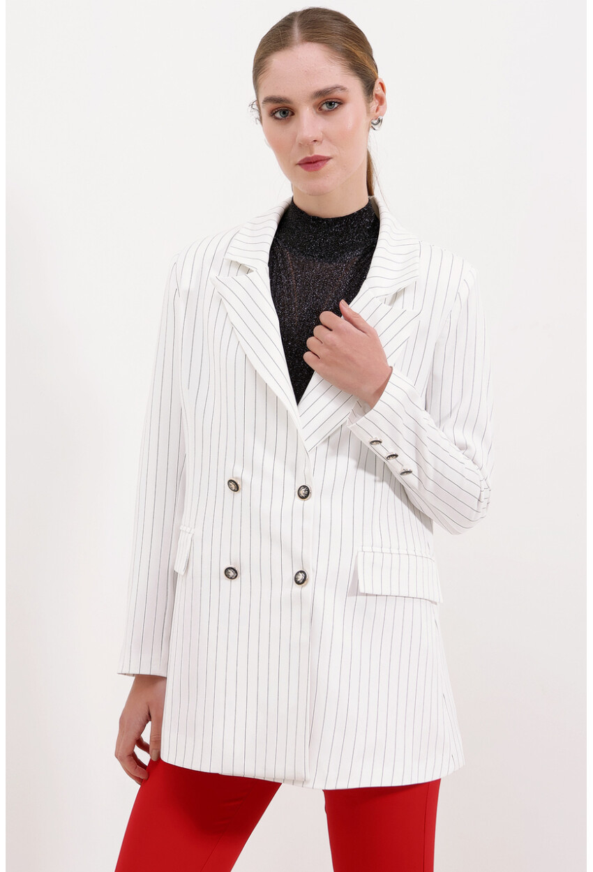 0699 Striped Blazer Jacket