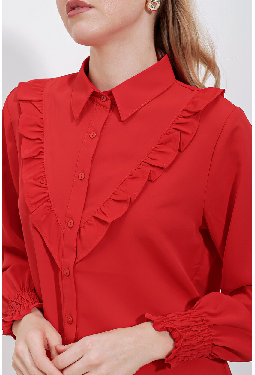 20223 Long Sleeve Shirt With Ruffles