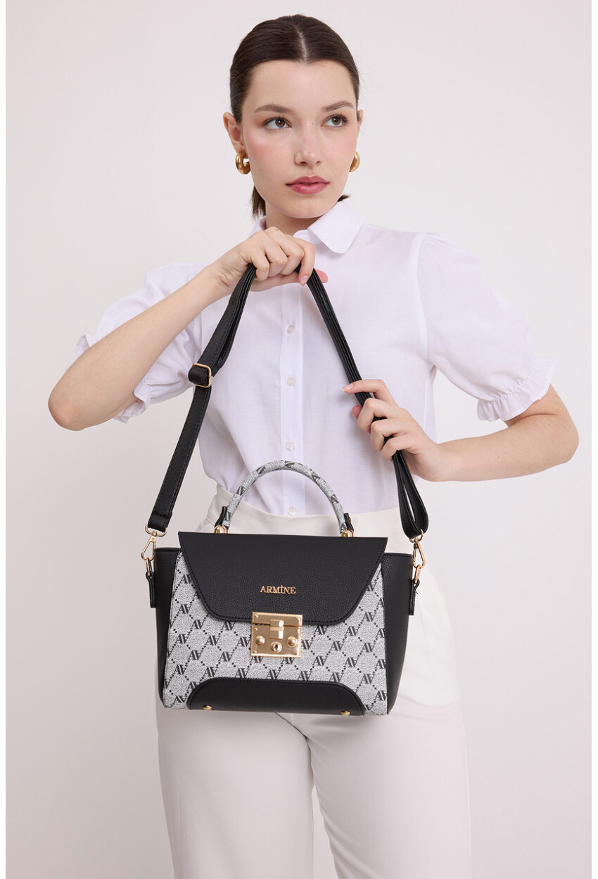 010170 Strappy Flap Bag With Pattern