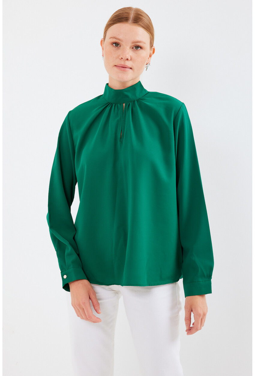 0418 Blouse With Cut-Out Detail