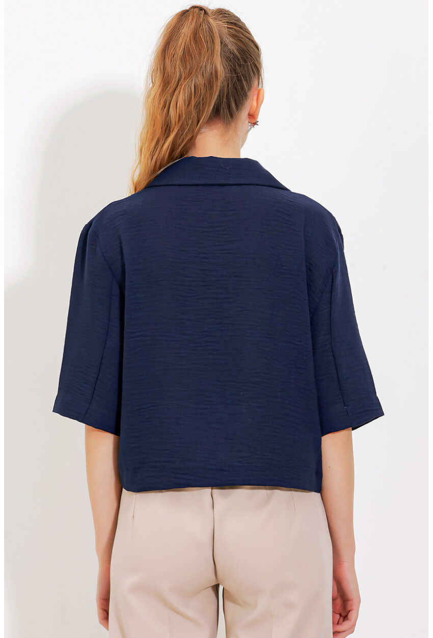 0706 Crop Linen Jacket