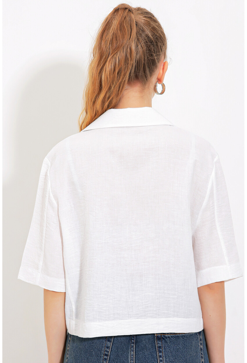 0706 Crop Linen Jacket