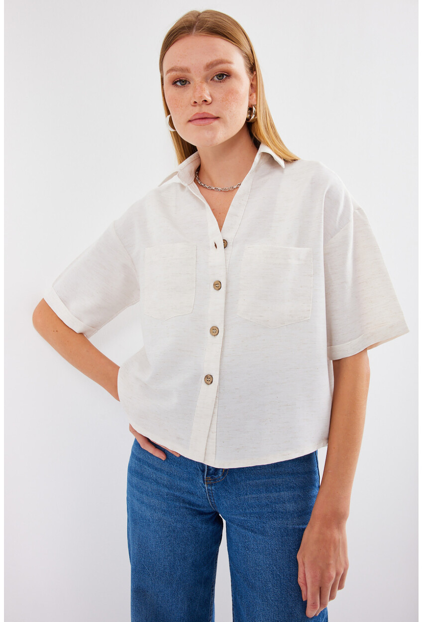 20180 Double Pocket Linen Shirt