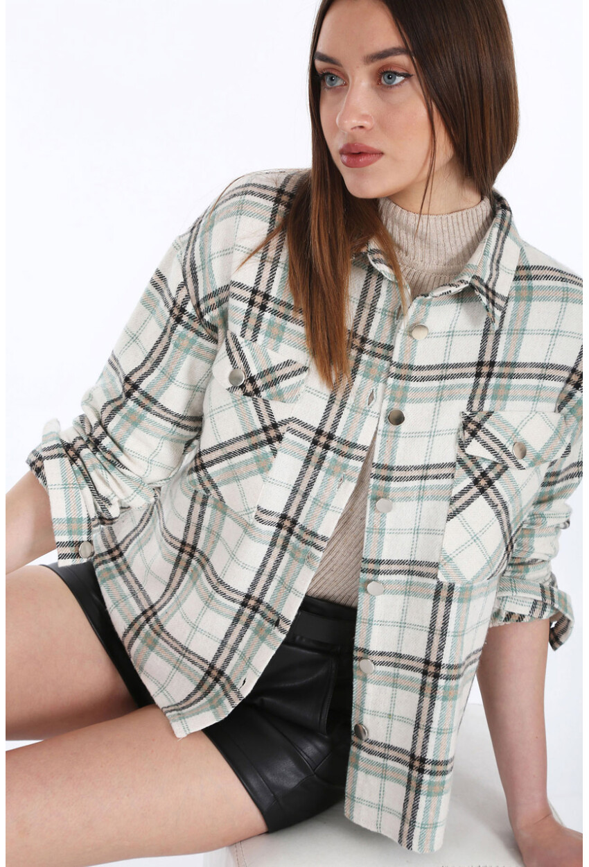 3854 Plaid Shirt With Double Pocket