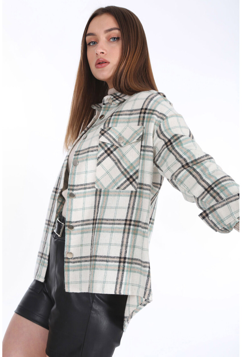 3854 Plaid Shirt With Double Pocket