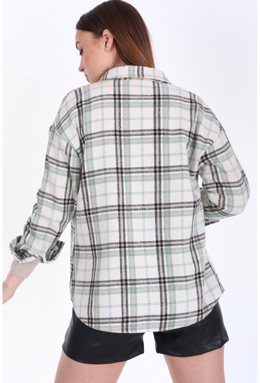 3854 Plaid Shirt With Double Pocket