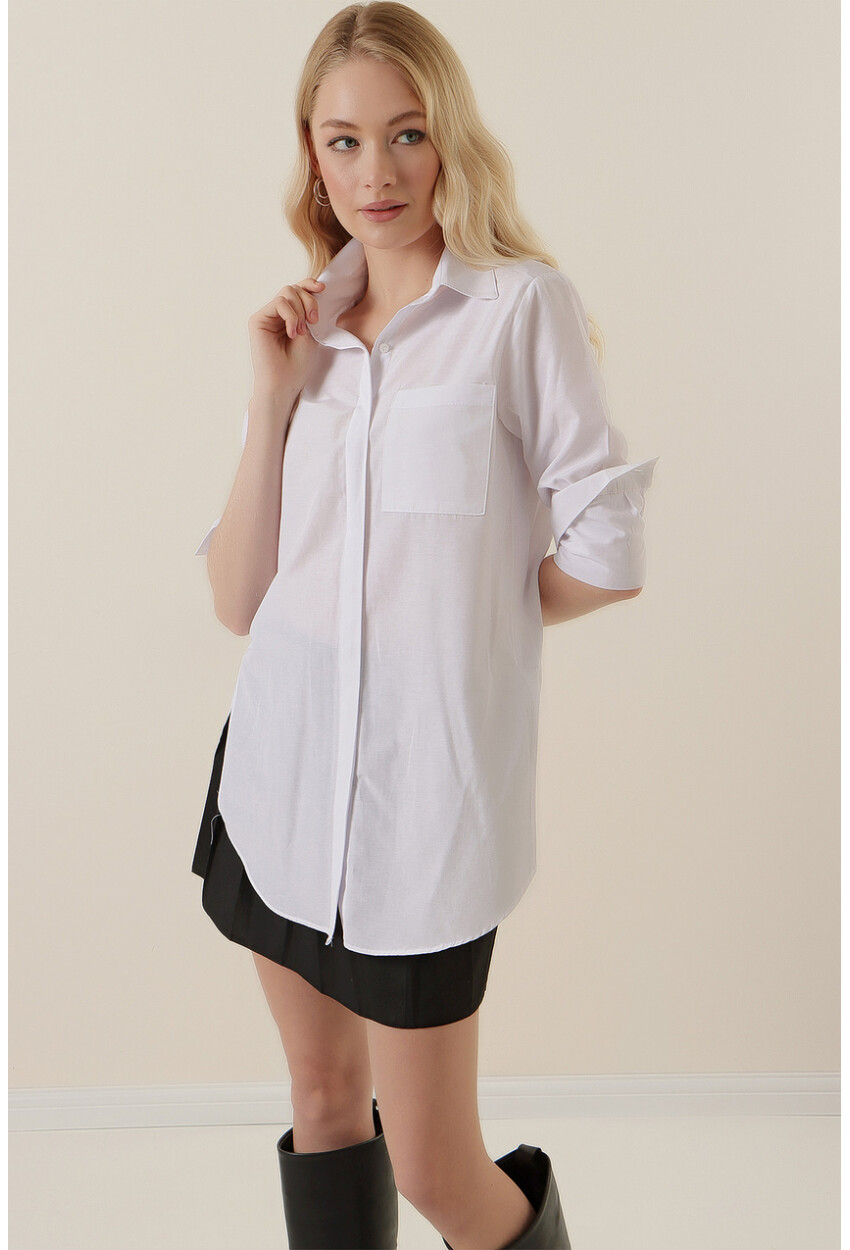 3879 Oversized Pocketed Shirt